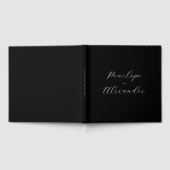 Elegant Black Calligraphy Gästebuch (Voll)