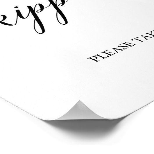 Elegant Black Calligraphy Kippot Poster (Ecke)