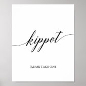 Elegant Black Calligraphy Kippot Poster (Vorne)