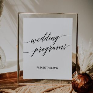 Elegant Black Calligraphy Programs Sign Poster