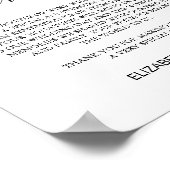 Elegant Black Calligraphy Sign Our Wine Sign Poster (Ecke)