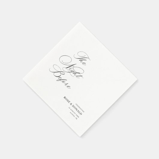 Elegant black calligraphy the night before serviette (Ecke)