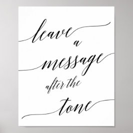 Elegant Black Calligraphy Verlasse ein Meldungszei Poster