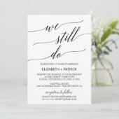 Elegant Black Calligraphy Vow Renewal Einladung (Stehend Vorderseite)