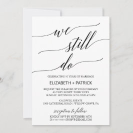 Elegant Black Calligraphy Vow Renewal Einladung