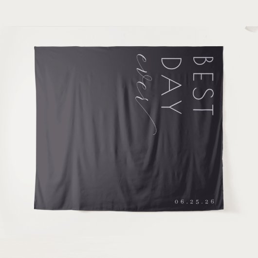 Elegant Black Calligraphy Wandteppich (Vorderseite (Horizontal))