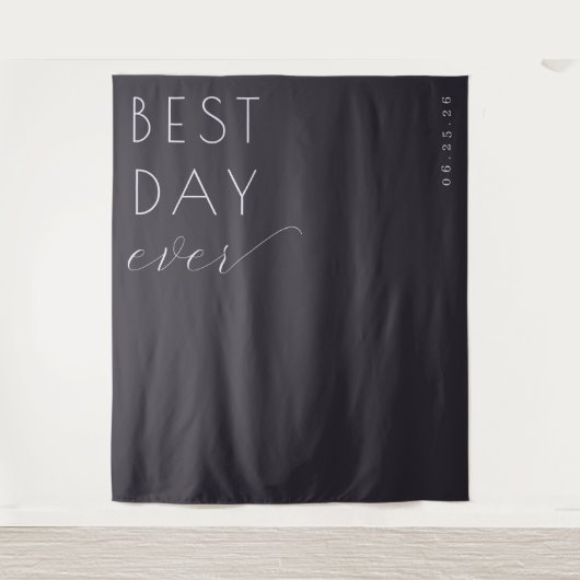 Elegant Black Calligraphy Wandteppich (Vorderseite)