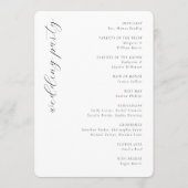 Elegant Black Calligraphy Wedding Ceremony Programm (Rückseite)