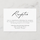 Elegant Black Calligraphy Wedding Reception Begleitkarte (Vorderseite)