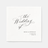 Elegant black calligraphy wedding serviette (Vorderseite)