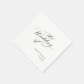 Elegant black calligraphy wedding serviette (Ecke)