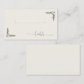 Elegant Black Calligraphy With Floral Platzkarte (Vorne/Hinten)