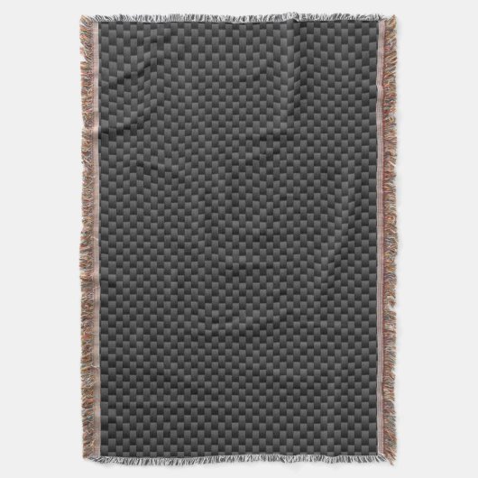 Elegant Black Carbon Fiber Style Print Background Decke (Vorderseite Vertikal)