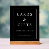 Elegant Black Cards And Gifts Wedding Acrylschild (Neutral)