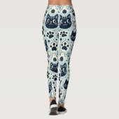 Elegant Black Cat Chic Leggings (Rückseite)