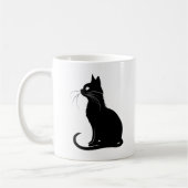 Elegant Black Cat Silhouette Mug Kaffeetasse (Links)