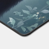 Elegant Black Cat Teal Mint Mystical Garden Schreibtischunterlage (Ecke)
