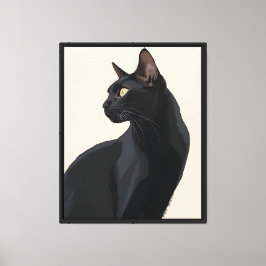 Elegant Black Cat Wall Art Poster Leinwanddruck