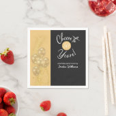 Elegant Black Cheers to 50 Years Birthday Party Serviette (Beispiel)