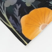 Elegant black colorful wildflowers watercolor fleecedecke (Ecke)