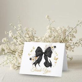 Elegant Black Coquette Bow Danke Karte