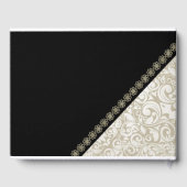 Elegant Black,Damask Gästebuch (Rückseite)