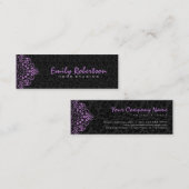 Elegant Black Damasks Lila Vintage Spitze Mini Visitenkarte (Vorne/Hinten)