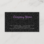 Elegant Black Damasks Lila Vintage Spitze Visitenkarte (Rückseite)