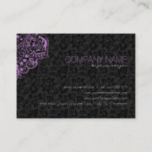 Elegant Black Damasks Lila Vintage Spitze Visitenkarte (Rückseite)