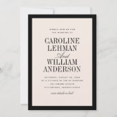 Elegant Black Double-Sided Wedding  Einladung (Vorderseite)
