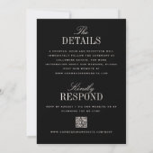 Elegant Black Double-Sided Wedding  Einladung (Rückseite)