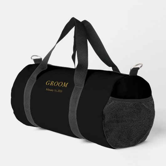 Elegant Black Duffle Bag for Groomsmen Gift (Rechte Ecke)