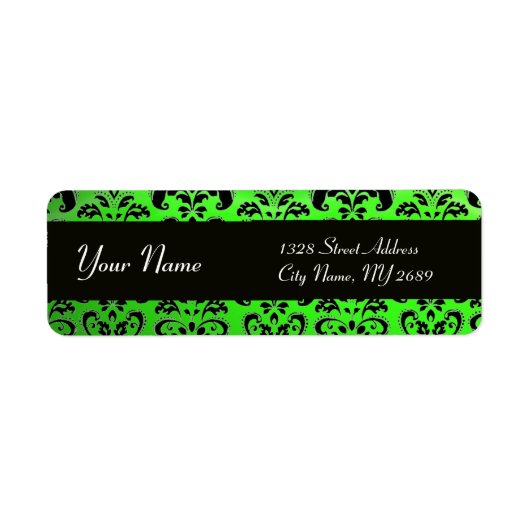ELEGANT BLACK EMERALD GREEN DAMASK (Vorne)