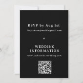 Elegant Black Floral Arch Typography Wedding Einladung (Rückseite)