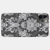 Elegant Black Floral Damask Case-Mate iPhone Hülle (Rückseite (Horizontal))