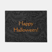 Elegant Black Floral Happy Halloween Fußmatte (Vorderseite)