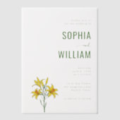 Elegant Black Floral Lilies Pergament Einladungen (Vorderseite)