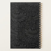Elegant Black Floral Pattern 2026 Planer (Rückseite)