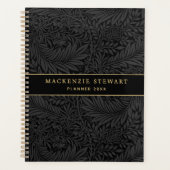 Elegant Black Floral Pattern 2026 Planer (Vorderseite)