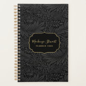 Elegant Black Floral Pattern 2026 Planer (Vorderseite)