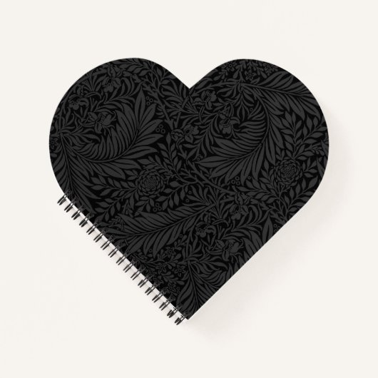 Elegant Black Floral Pattern Notebook Notizblock (Vorderseite)