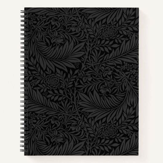Elegant Black Floral Pattern Notebook Notizblock (Vorderseite)