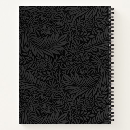 Elegant Black Floral Pattern Notebook Notizblock (Rückseite)