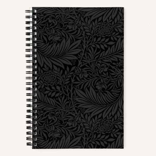Elegant Black Floral Pattern Notebook Notizblock (Vorderseite)