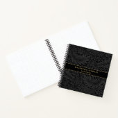 Elegant Black Floral Pattern Sketchbook Notizblock (Innenseite)