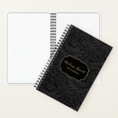 Elegant Black Floral Pattern Sketchbook Notizblock (Innen)