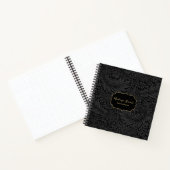 Elegant Black Floral Pattern Sketchbook Notizblock (Innenseite)