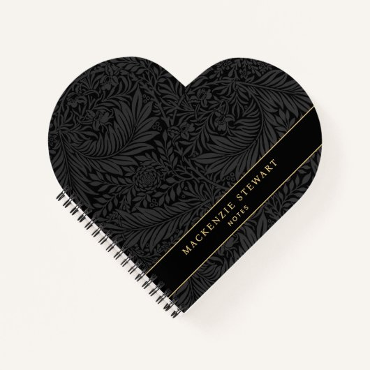 Elegant Black Floral Pattern Sketchbook Notizblock (Vorderseite)