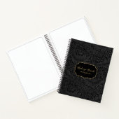 Elegant Black Floral Pattern Sketchbook Notizblock (Innenseite)