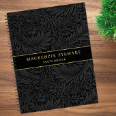 Elegant Black Floral Pattern Sketchbook Notizblock